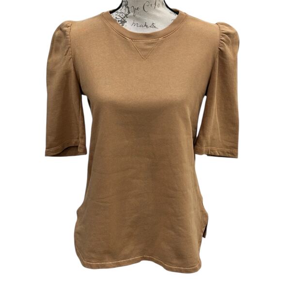 Dries Van Noten Puff Sleeve Top In Camel Brown - Picture 6 of 7